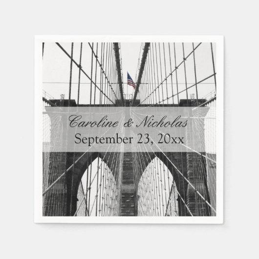 New York City Brooklyn Bridge Wedding Serviette (Vorderseite)