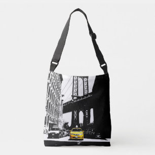 New York City Brooklyn Bridge Yellow Taxi USA Nyc Tragetaschen Mit Langen Trägern