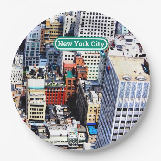 New York City bunt modern Pappteller (Vorderseite)