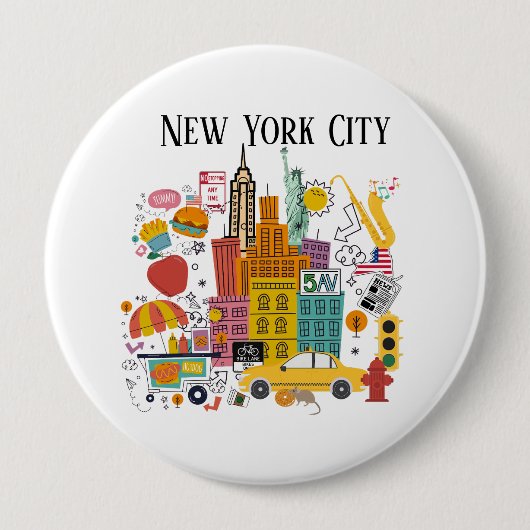 New York City Cartoons Style Button (Vorderseite)