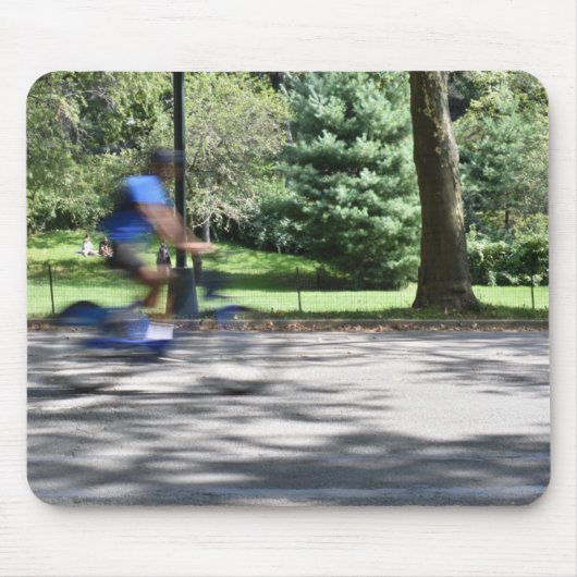 New York City Central Park Cyclist Fotografy NYC Mousepad (Vorne)