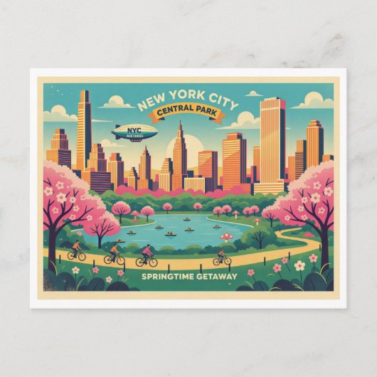 New York City, Central Park Springtime Postkarte (Vorderseite)