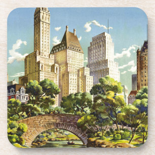 New York City Central Park Vintage Poster Getränkeuntersetzer