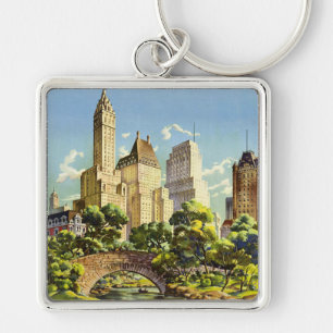 New York City Central Park Vintage Poster Schlüsselanhänger