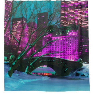 New York City Central Park Winterlandschaft Duschvorhang