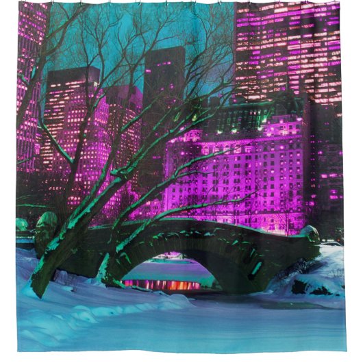 New York City Central Park Winterlandschaft Duschvorhang (Vorderseite)