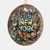 New York City Christmas - Name des benutzerdefinie Keramik Ornament (Links)