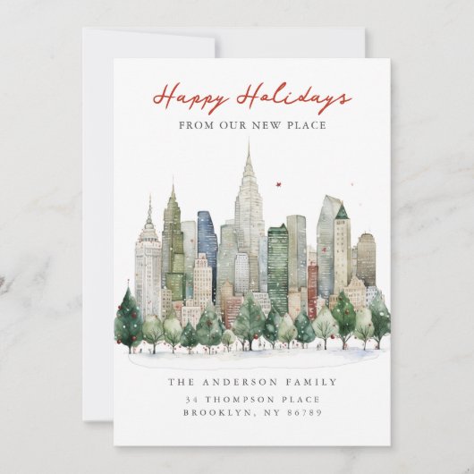 New York City Christmas New Address Ankündigung (Vorderseite)