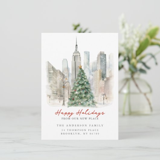 New York City Christmas New Address Ankündigung (Stehend Vorderseite)
