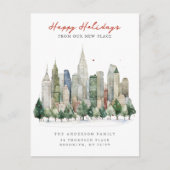 New York City Christmas New Address Ankündigungspostkarte (Vorderseite)