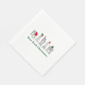 New York City Christmas NYC Gebäude Holiday Serviette (Ecke)