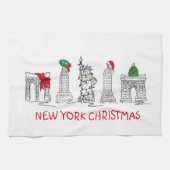 New York City Christmas NYC Gebäude Weihnachten We Geschirrtuch (Horizontal)