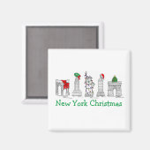 New York City Christmas NYC Holiday Sehenswürdigke Magnet (Vorderseite/Rückseite)