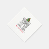 New York City Christmas NYC Weihnachtsbaum Serviette (Ecke)