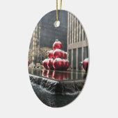 New York City Christmas Rockefeller Center Snow NY Keramik Ornament (Links)