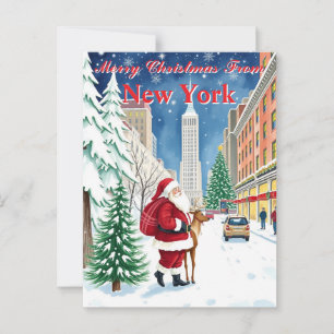 New York City Christmas Santa in Manhattan Postkarte