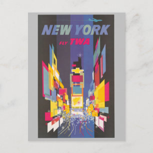 New York City Colorful Times Square Travel Poster Postkarte