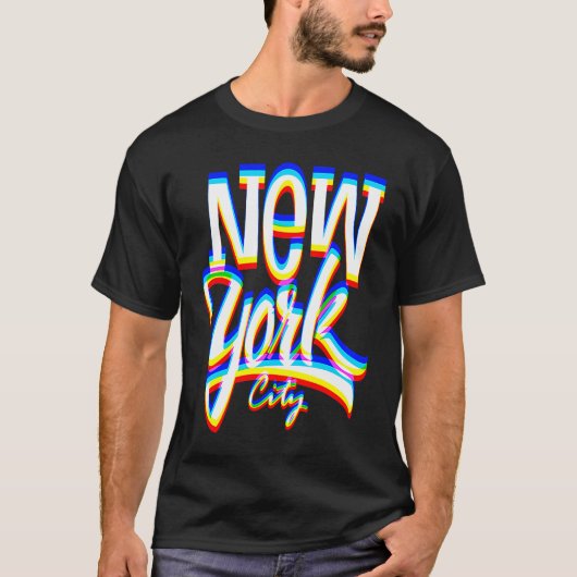 NEW YORK CITY Cool Typografie T-Shirt (Vorderseite)