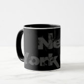 New York City - Coole Tasse in Schwarz und Grau (Vorderseite Links)