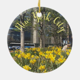 New York City Daffodis Columbus Circle NYC Spring Keramikornament