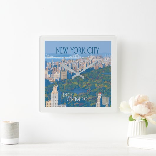 New York City | Der Central Park Quadratische Wanduhr (Zuhause)