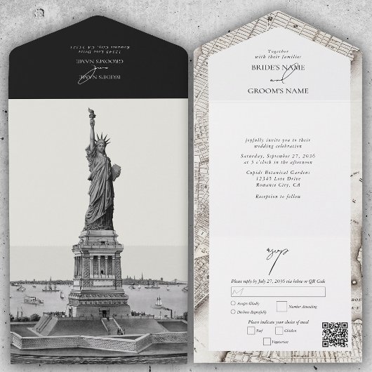 New York City Destination NYC Wedding All In One Einladung