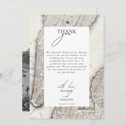 New York City Destination NYC Wedding Dankeskarte (Vorne/Hinten)