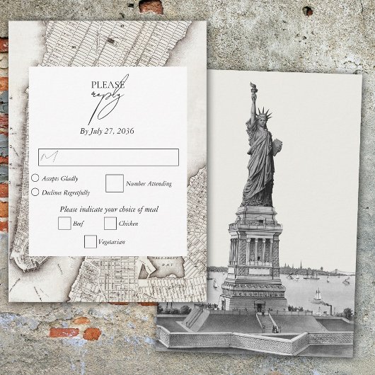 New York City Destination NYC Wedding RSVP Karte