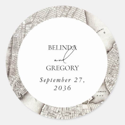 New York City Destination NYC Wedding Runder Aufkleber (Vorderseite)