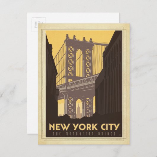 New York City | Die Manhattan-Brücke Postkarte (Vorne/Hinten)