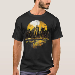 New York City Downtown Skyline Statue of Liberty N T-Shirt