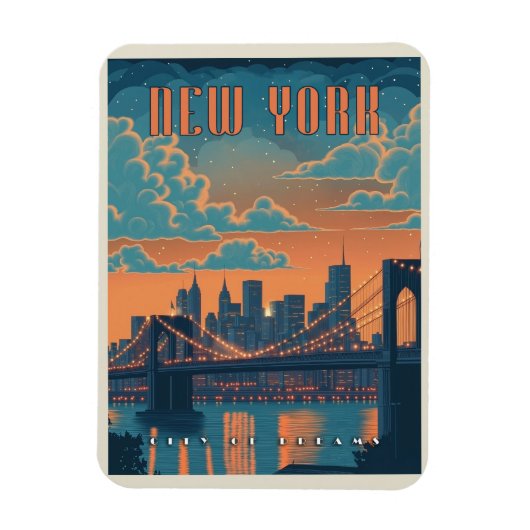 New York City - Eine Vintage Freude Magnet (Vertikal)