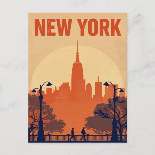 New York City Empire State Building Silhouette Postkarte (Vorderseite)
