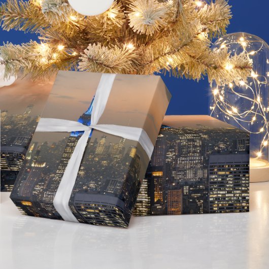 New York City Empire State Gebäude Iconic Poster Geschenkpapier (Feiertage)