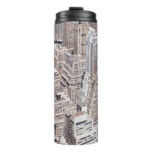 New York City facettenreiche Architektur, farbenfr Thermosbecher