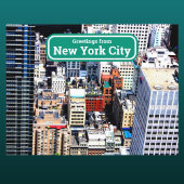 New York City farbenfroh, moderne künstlerische Po Postkarte