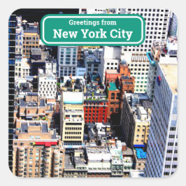New York City farbenfroh, moderne künstlerische Po Quadratischer Aufkleber