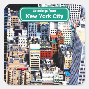 New York City farbenfroh, moderne künstlerische Po Quadratischer Aufkleber