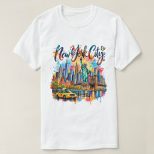 New York City Farbige Skyline Kunst