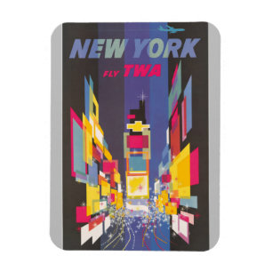 New York City Farbige Times Square Reiseplakat Magnet