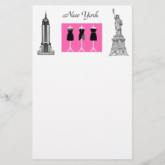 New York City Fashion Themed Stationery Briefpapier (Vorderseite)