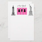 New York City Fashion Themed Stationery Briefpapier (Vorne/Hinten)