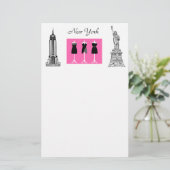 New York City Fashion Themed Stationery Briefpapier (Stehend Vorderseite)