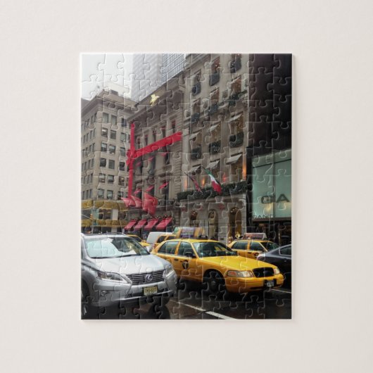 New York City Fifth Avenue Taxi Fotografie NYC Puzzle (Vertikal)