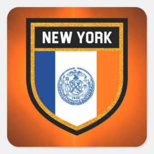 New York City Flag Quadratischer Aufkleber