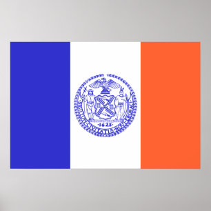 New York City, Flagge der Vereinigten Staaten Poster
