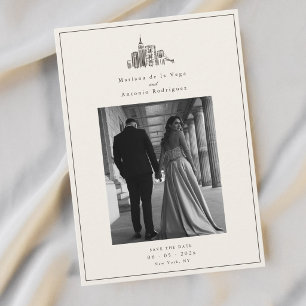 New York City Foto Hochzeit Save the Date Karte