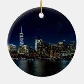 New York City Freedom Tower Skyline Keramik Ornament (Hinten)
