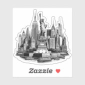 New York City Gebäude Architektur Kunst Aufkleber (Blatt)