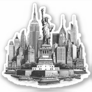 New York City Gebäude Architektur Kunst Aufkleber